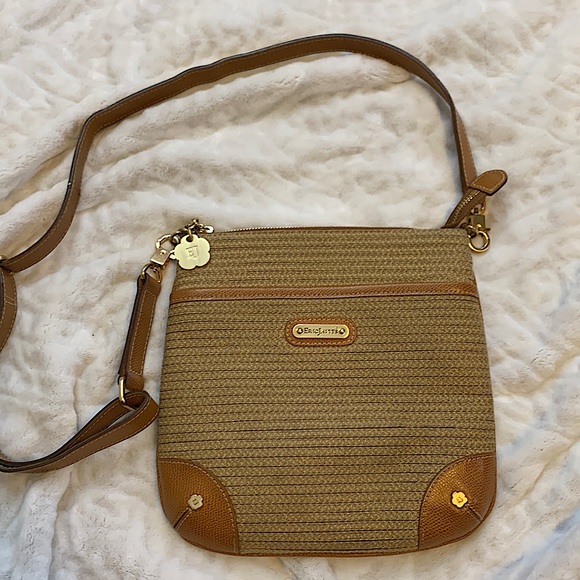 Eric Javits Leather-Trimmed Raffia Crossbody - Picture 2 of 13
